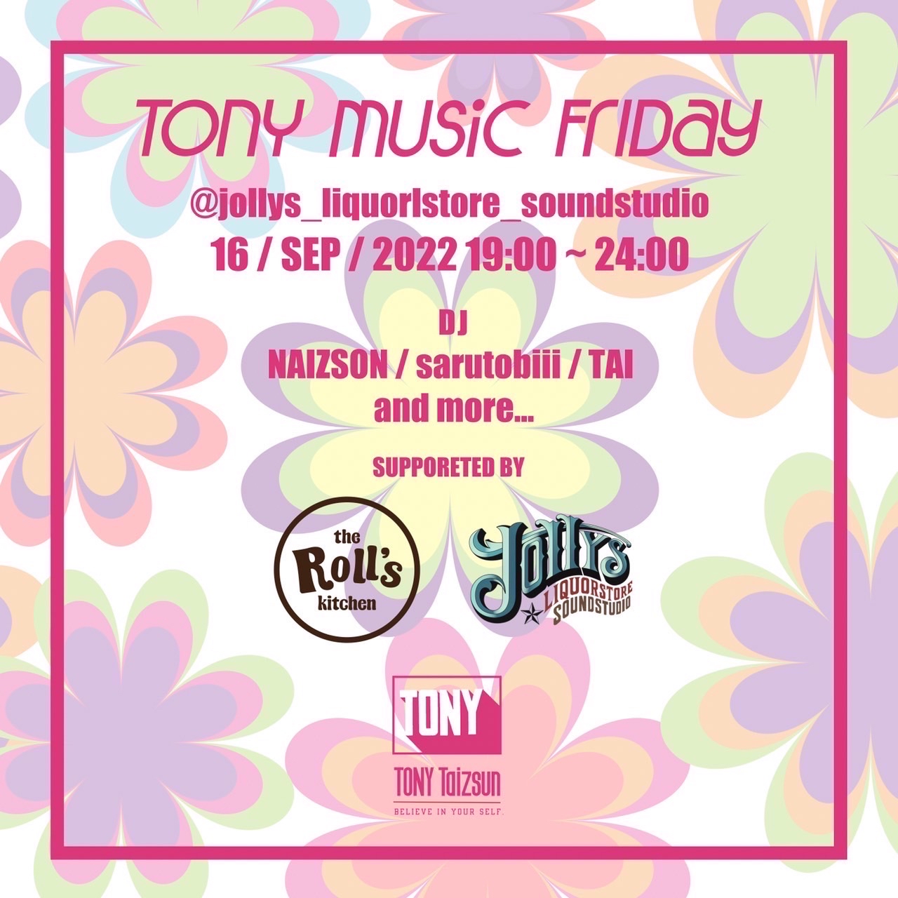 9月16日、TonyTaizsun® が『TONY MUSIC FRIDAY』を開催